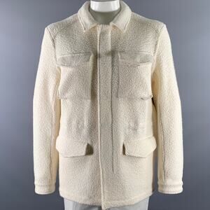 KLEIN EPSTEIN & PARKER Size XL Cream Sherpa Wool Blend Jacket